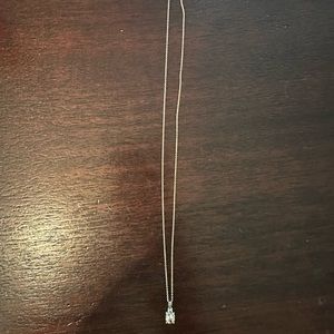 Levian Peach Morganite with aquamarine accent on rose gold 16 inch chain